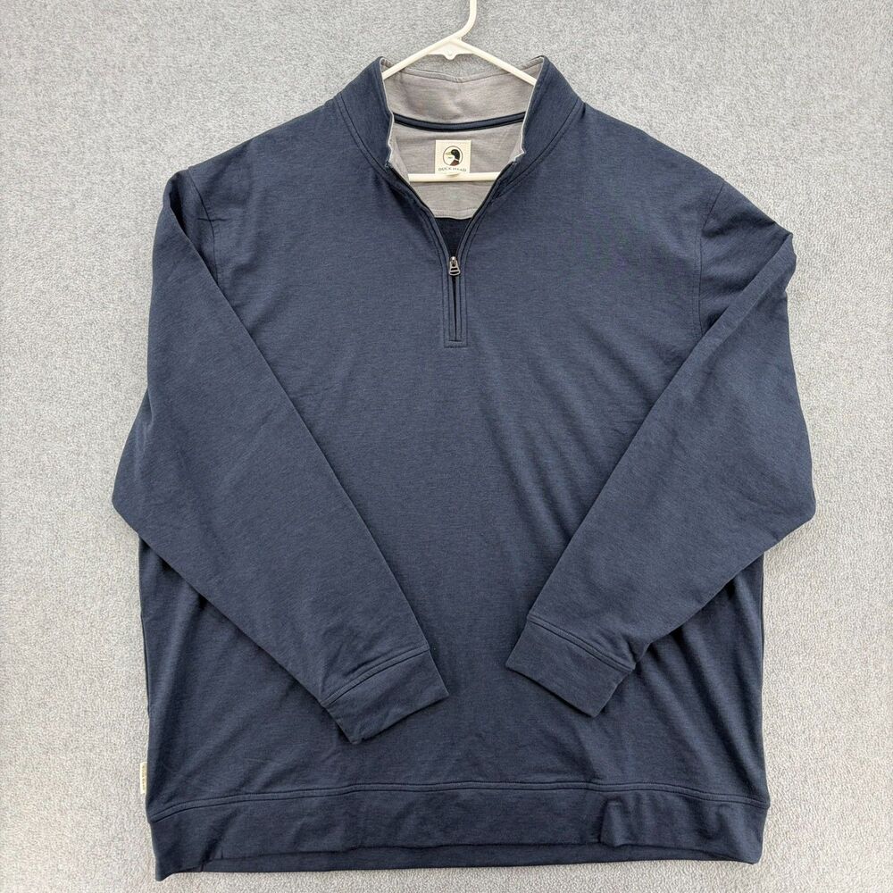 Duck Head Men XXL Blue Quarter Zip Pullover Performance Stretch Golf Casual